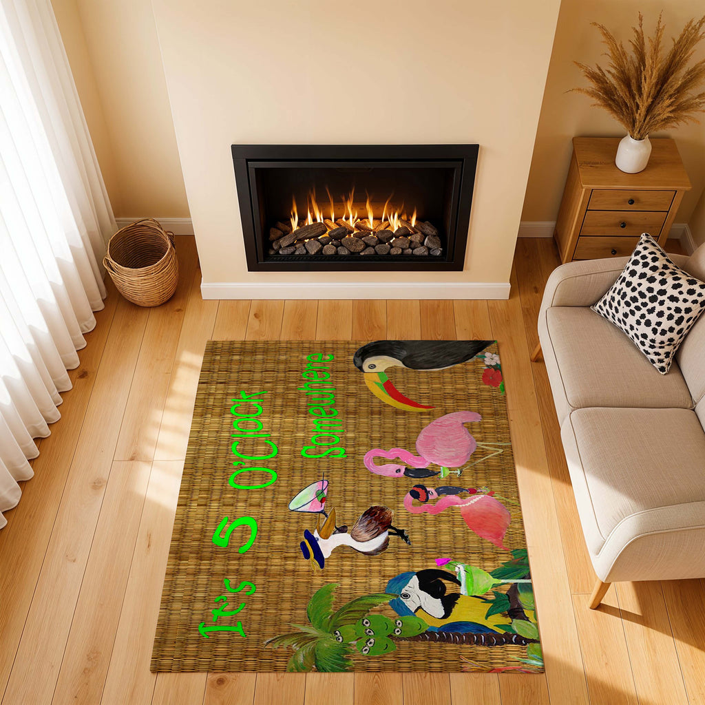 It's 5 O'Clock Somewhere Tropical Area Rug