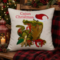 Cajun Christmas Alligator Holiday Pillow