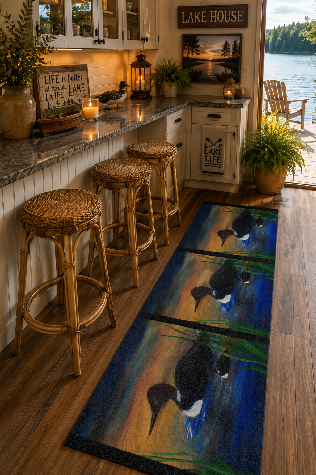Loon Sunset Area Rug — Rustic Lake House Runner