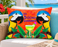 Parrot head Margarita It's 5 O'Clcok somewhere Outdoor Pillows