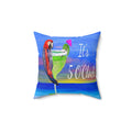 Pretty Parrot Margarita It's 5 O'clock tropical bar Spun Polyester Square Pillow