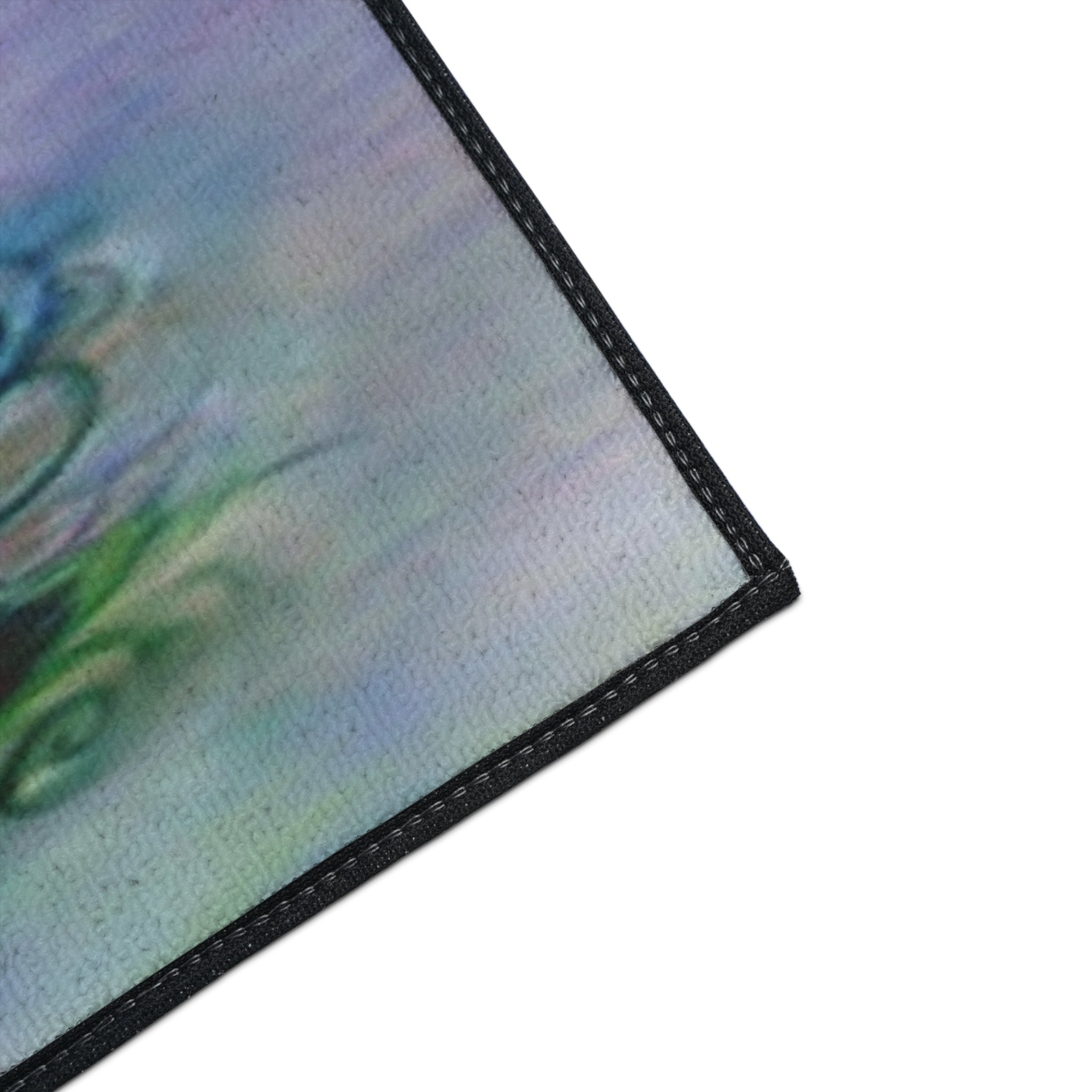Peacock Art Heavy-Duty Floor Mat — Watercolor Blue & Purple Entry Rug