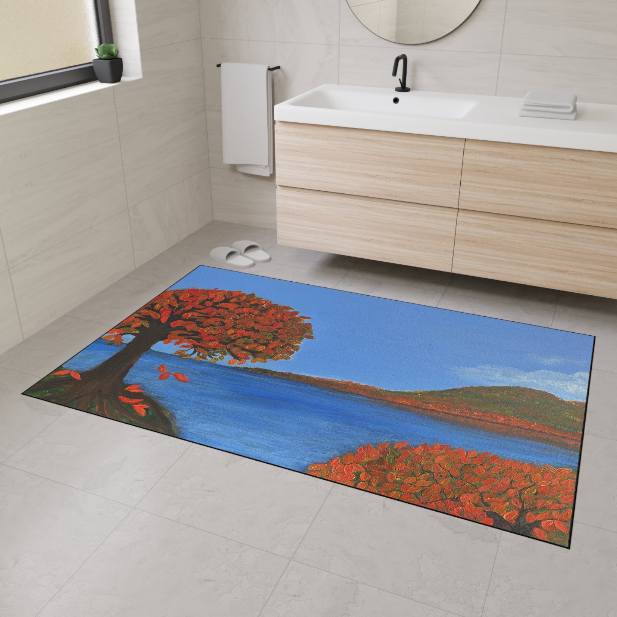 Autumn Lakeside Floor Mat — Heavy Duty Non-Slip Entrance Rug