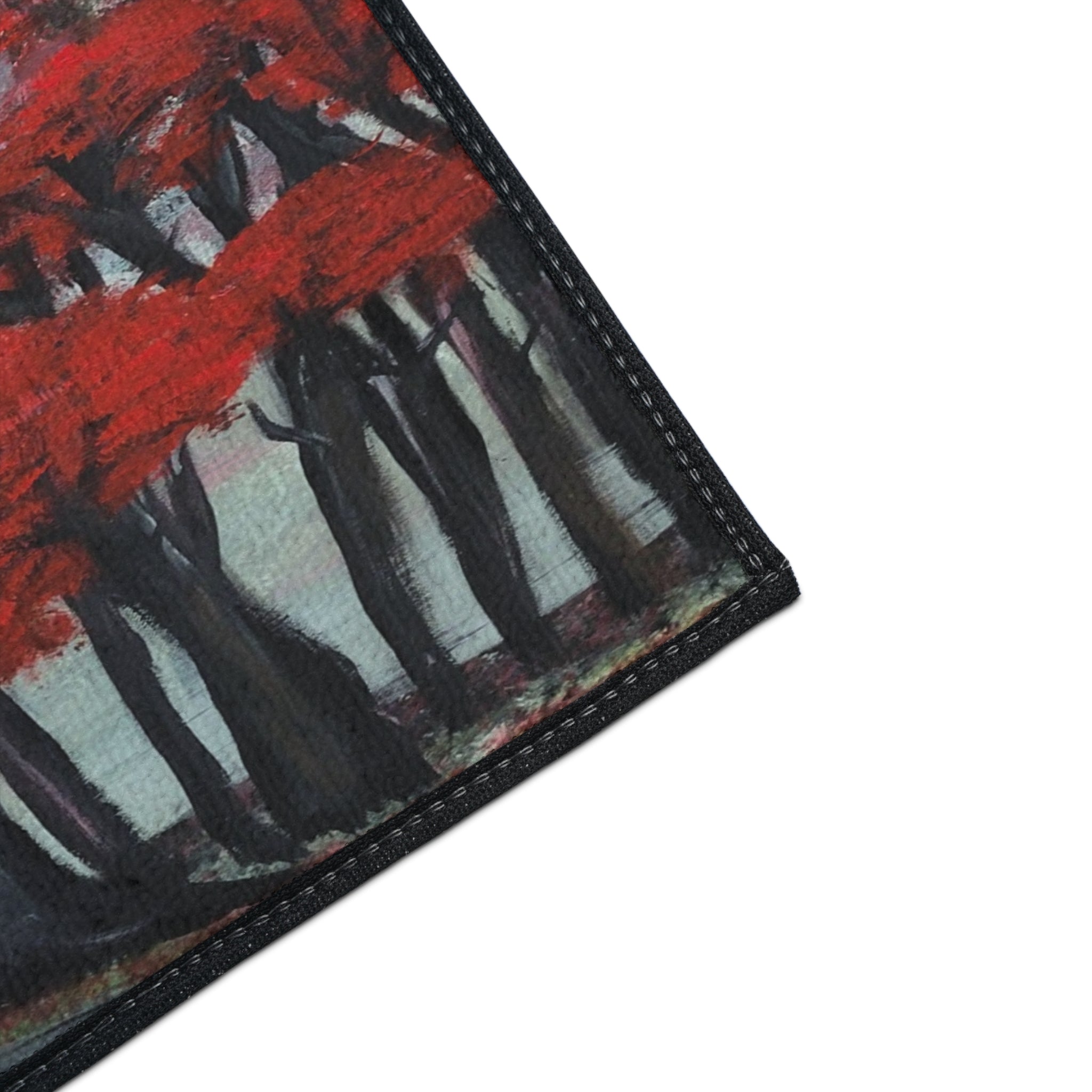 Red Tree Landscape Floor Mat — Durable Heavy-Duty Entry Rug