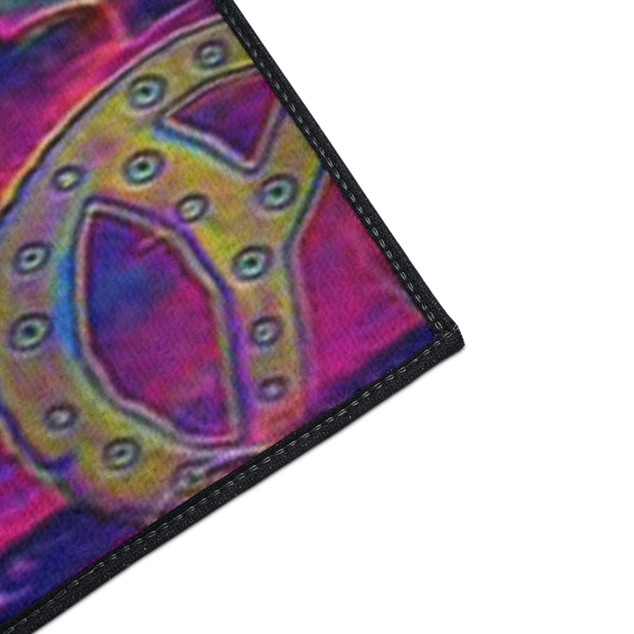 Vibrant Peace Signs Heavy Duty Floor Mat — Colorful Boho Entry Rug