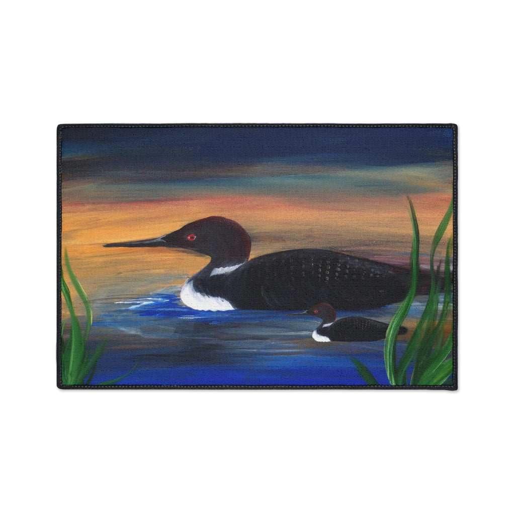 Loons at Dusk Heavy-Duty Floor Mat Lake House doormat rug