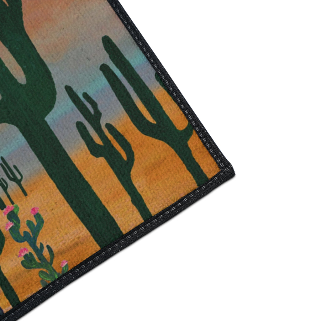 Desert Sunset Cactus Field Floor Mat