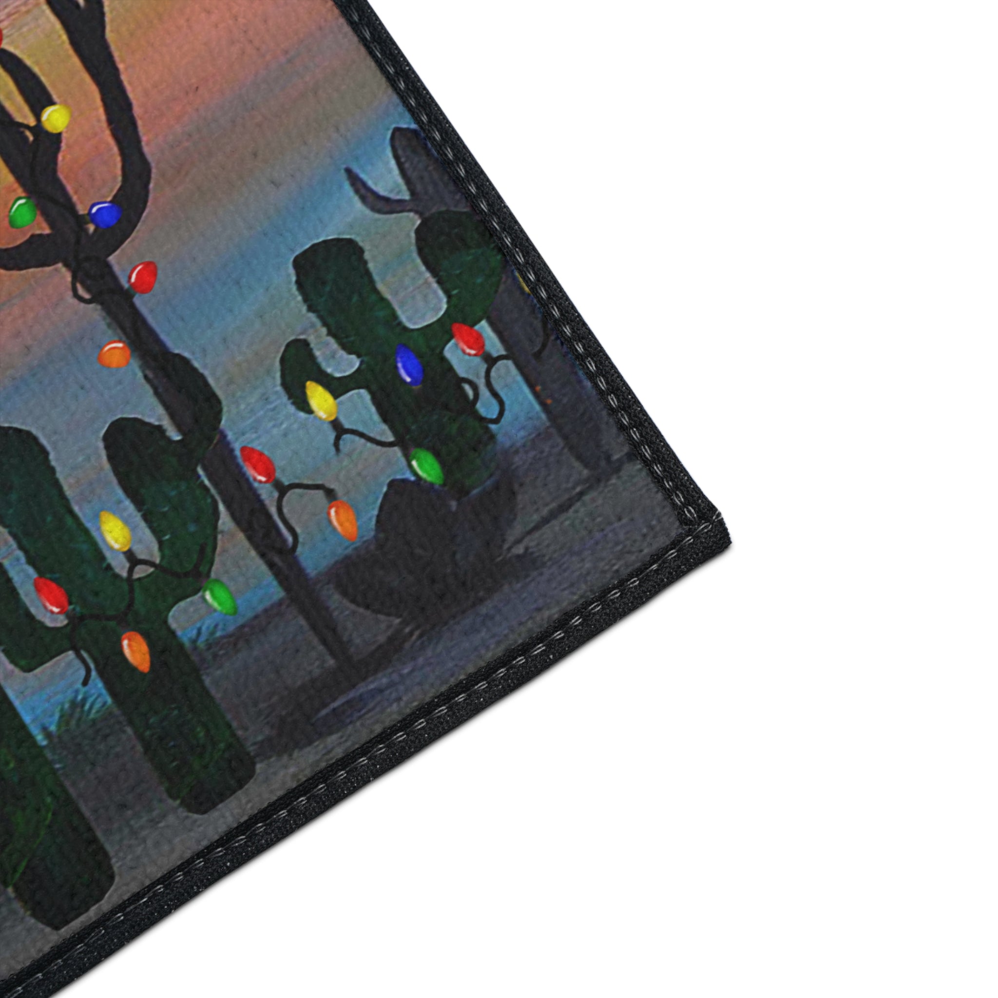 Christmas Cactus Floor Mat – Merry Christmas Desert Scene Doormat