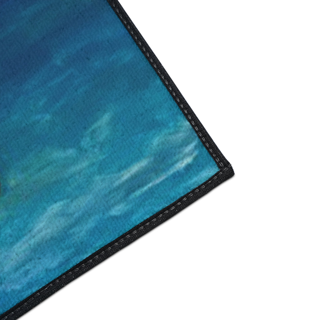 Tropical Sunset Colorful Palm Trees Floor Mat