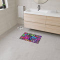 Vibrant Peace Signs Heavy Duty Floor Mat — Colorful Boho Entry Rug