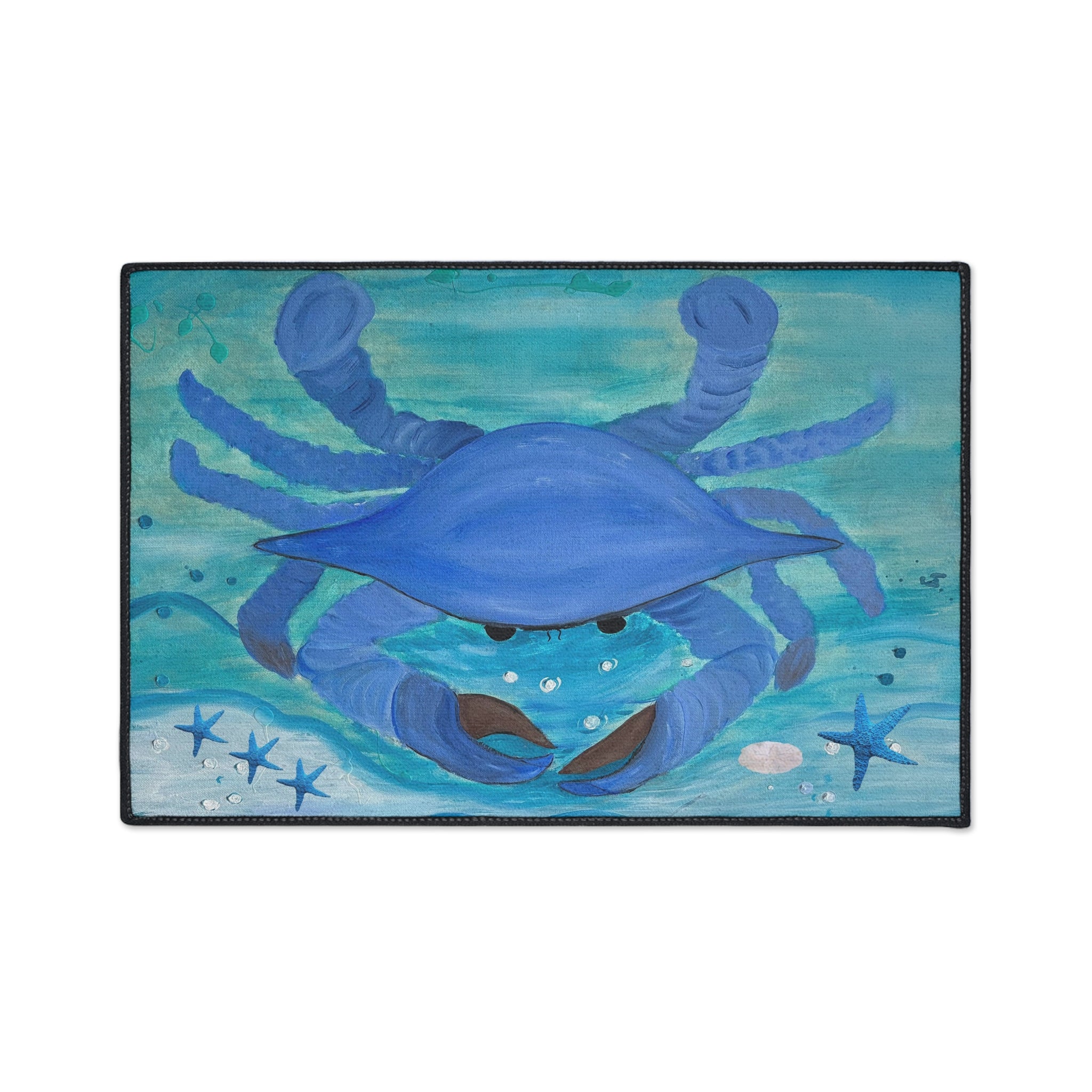 Blue Crab Beach Floor Mat – Coastal Ocean Decor Doormat
