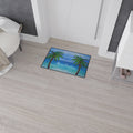 Merry Christmas Tropical Palm Doormat — Heavy Duty Holiday Floor Mat