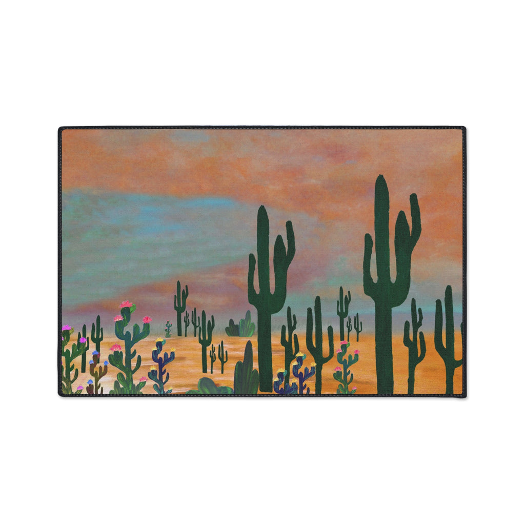Desert Sunset Cactus Field Floor Mat