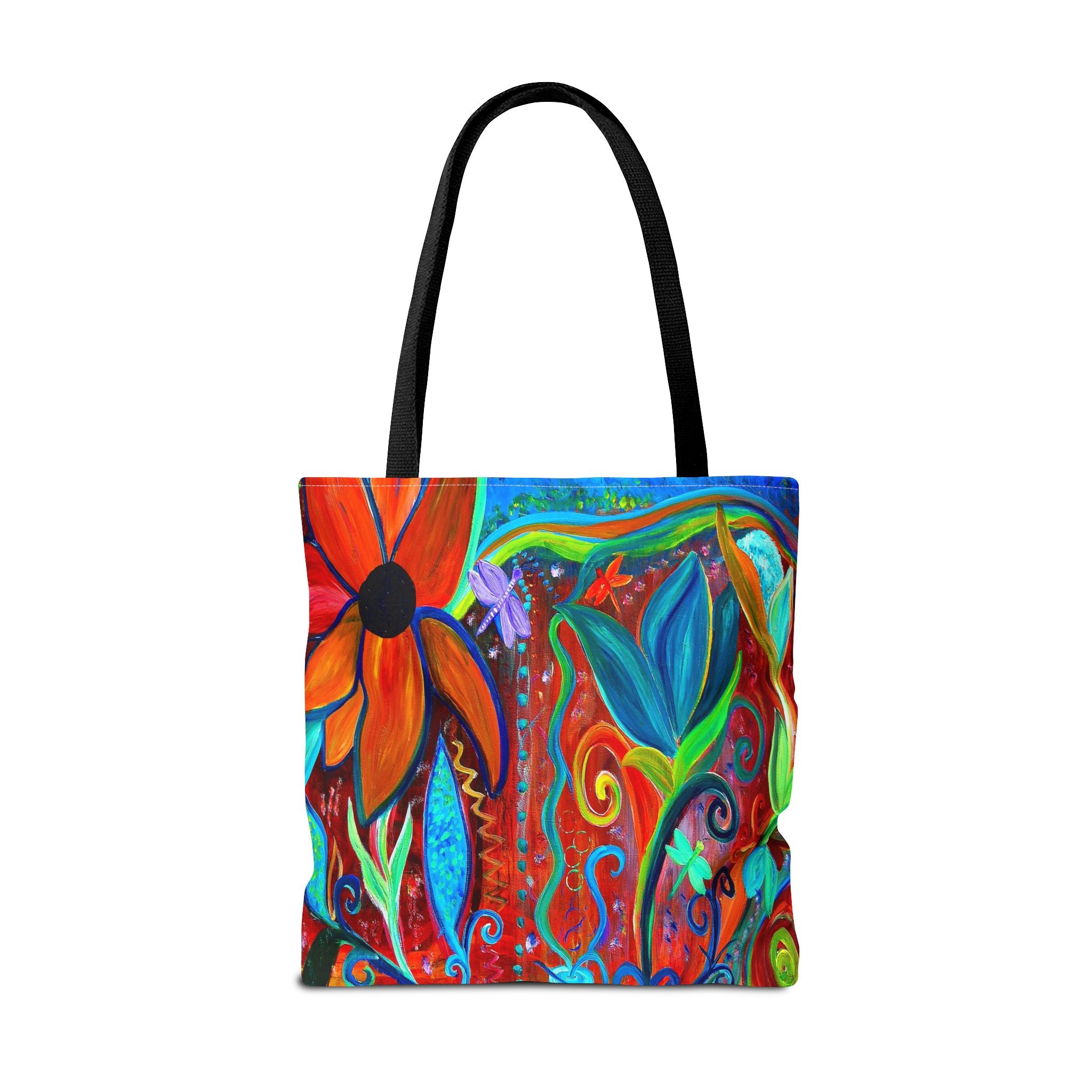 Floral Artsy Tote Bag — Vibrant Hand-Painted Garden Print All-Over-Print Tote