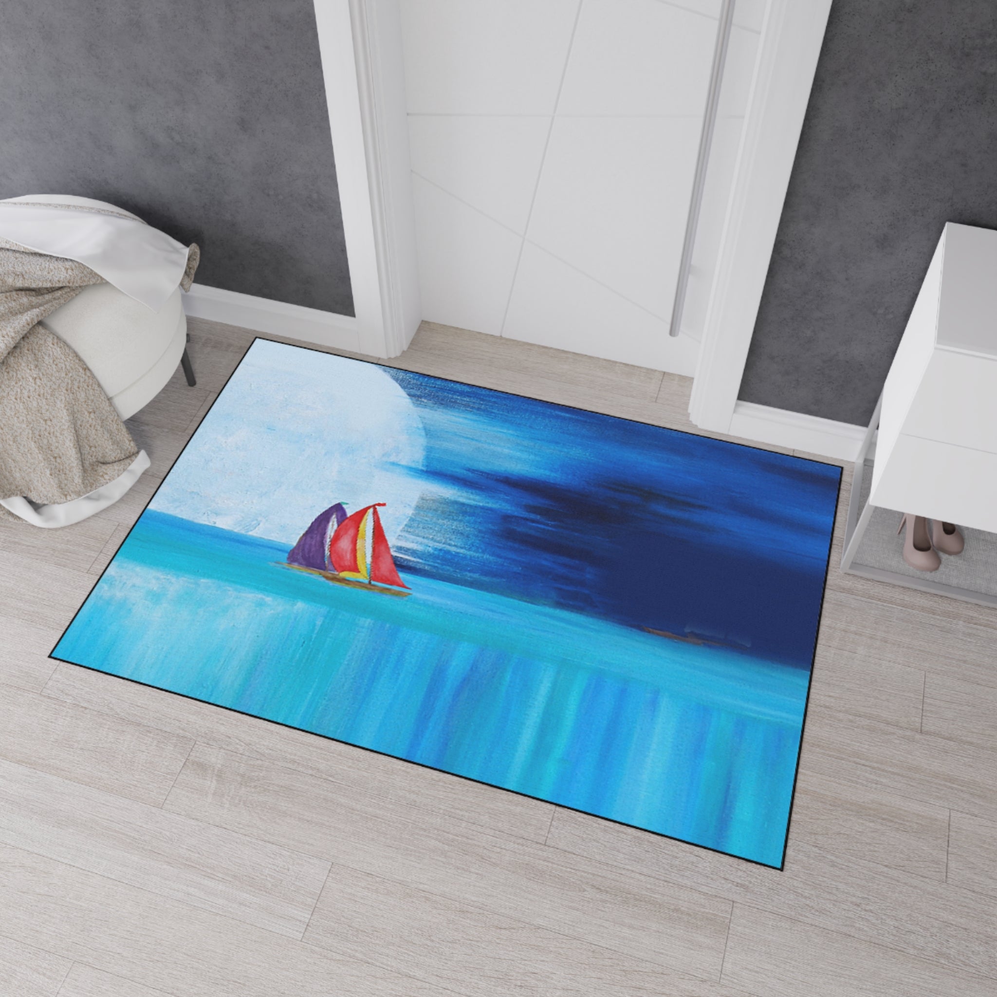Sailboat Moonlight Heavy-Duty Floor Mat