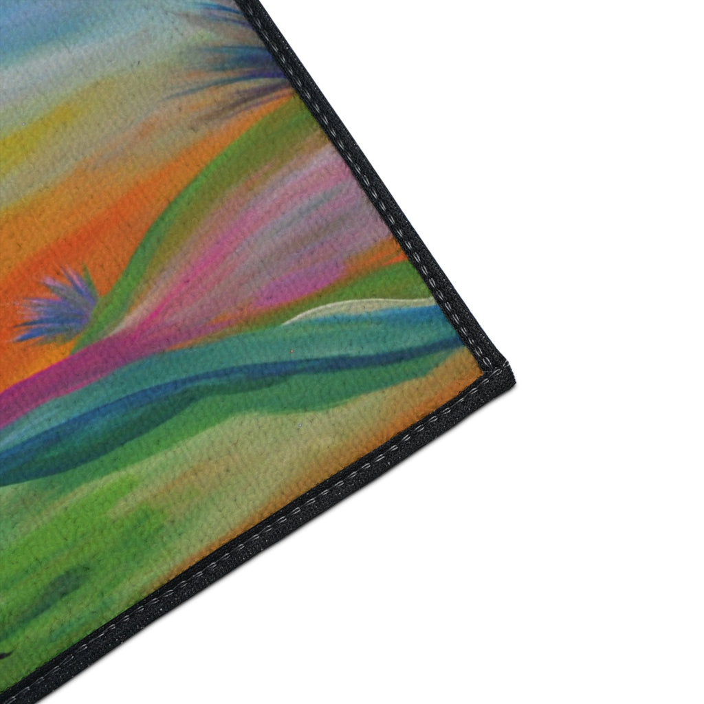 Retro Colorful Tree Heavy-Duty Floor Mat — Vibrant Abstract Welcome Rug