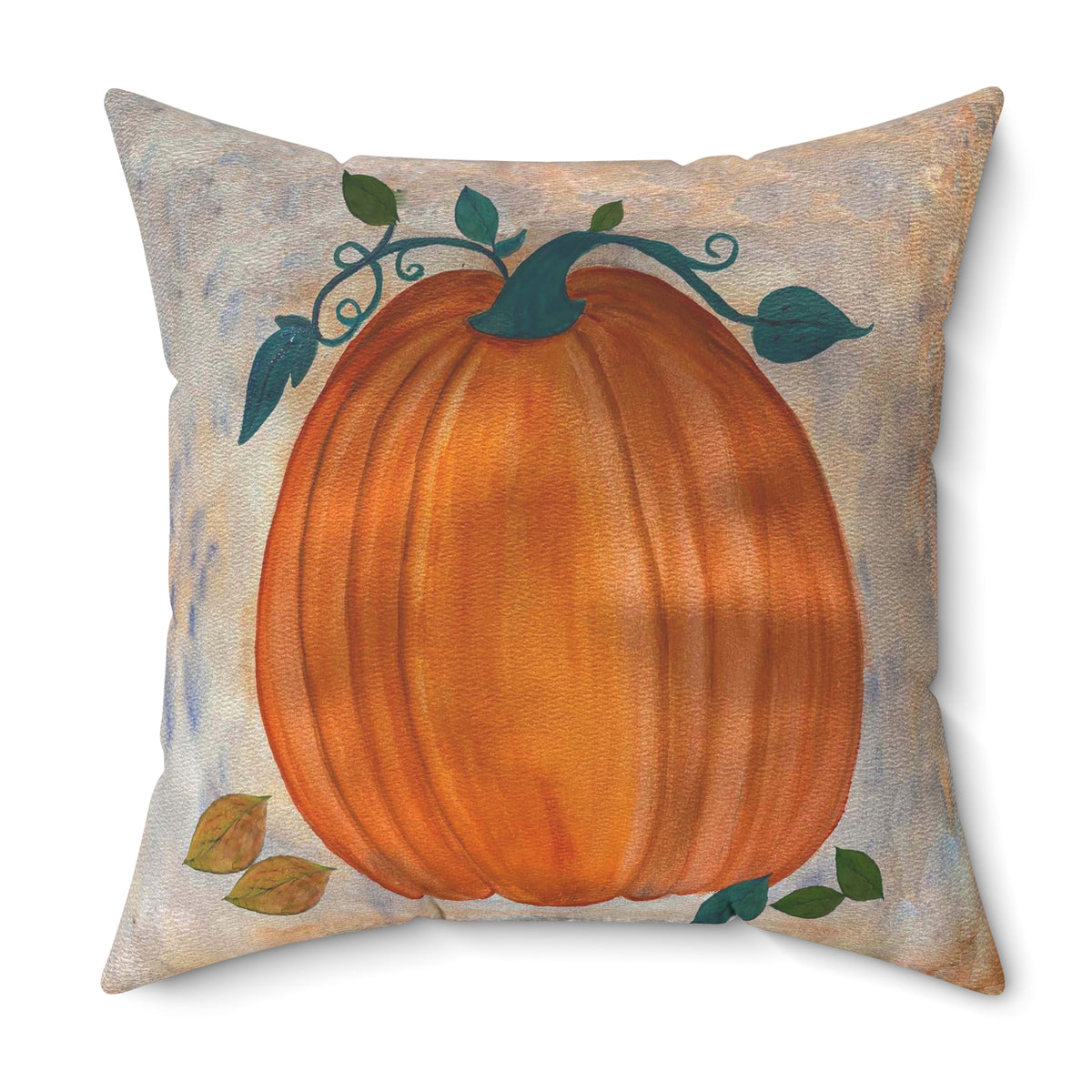 Thanksgiving Autumn Pumpkin Throw Pillow — Fall Decorative Square Pillow