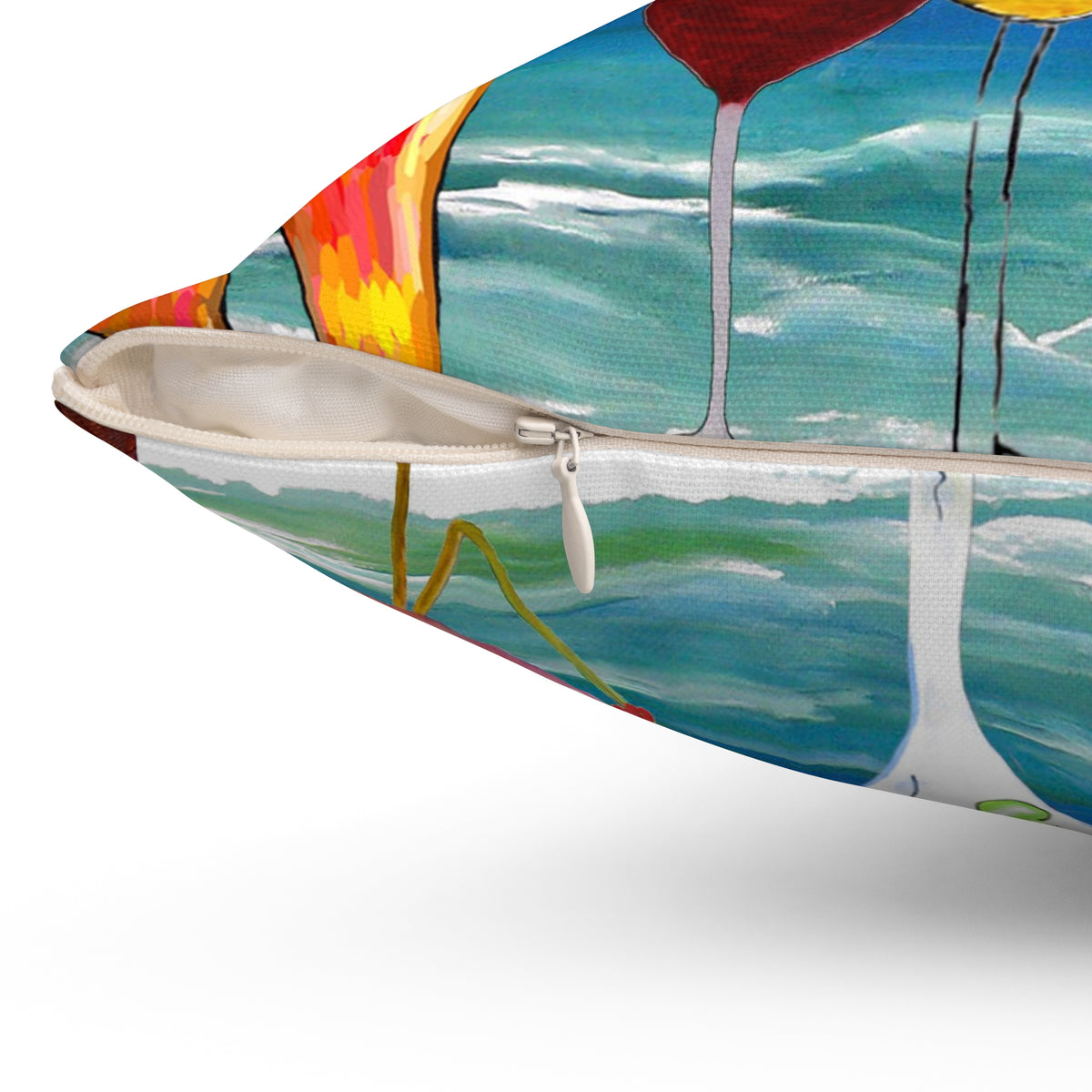 At 4 We Pour Tropical Flamingo Cocktail Pillow