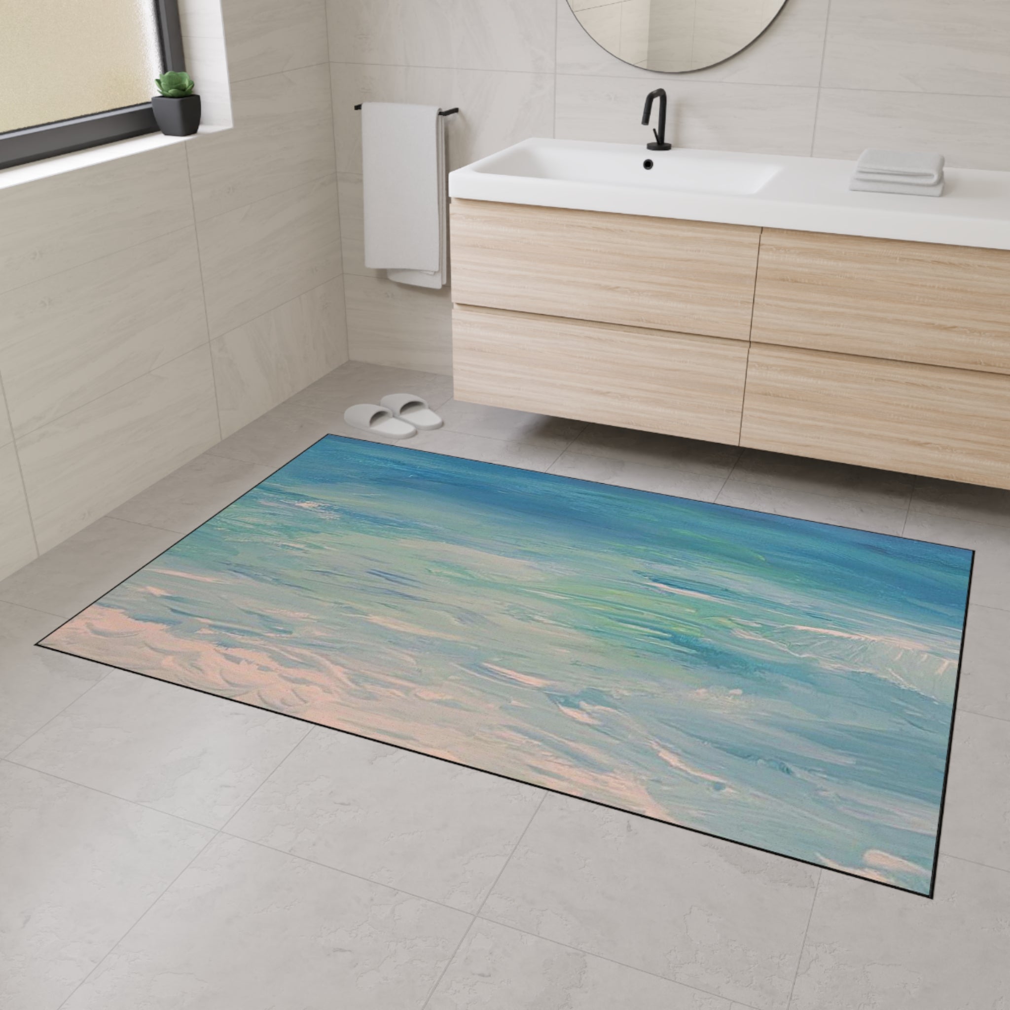 Clearwater Beach Ocean Breeze Heavy-Duty Floor Mat Rug