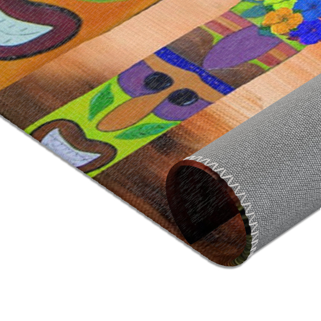 Tiki Trio Area Rug — Tropical Palm Beach Doormat