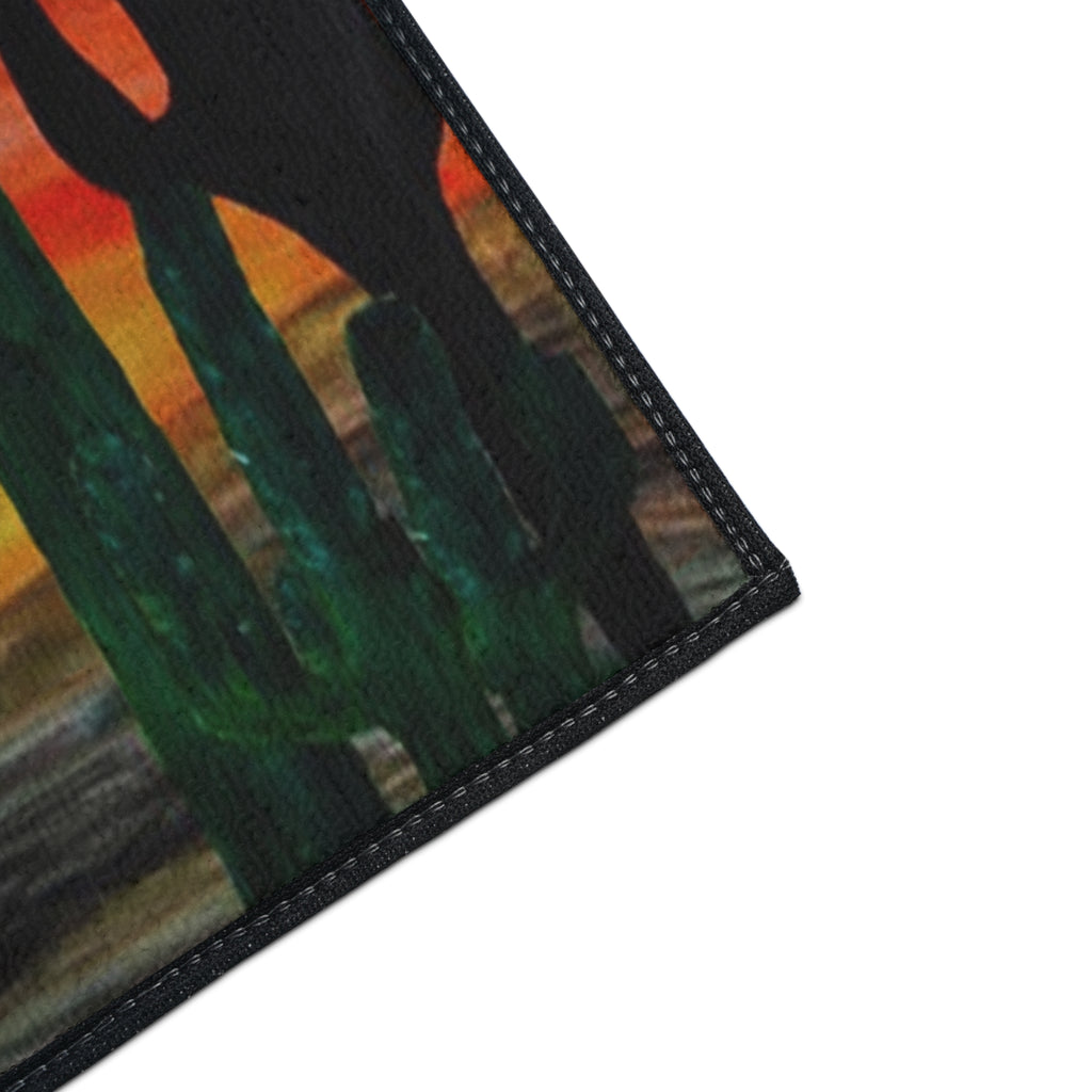 Desert Sunset Cactus Floor Mat