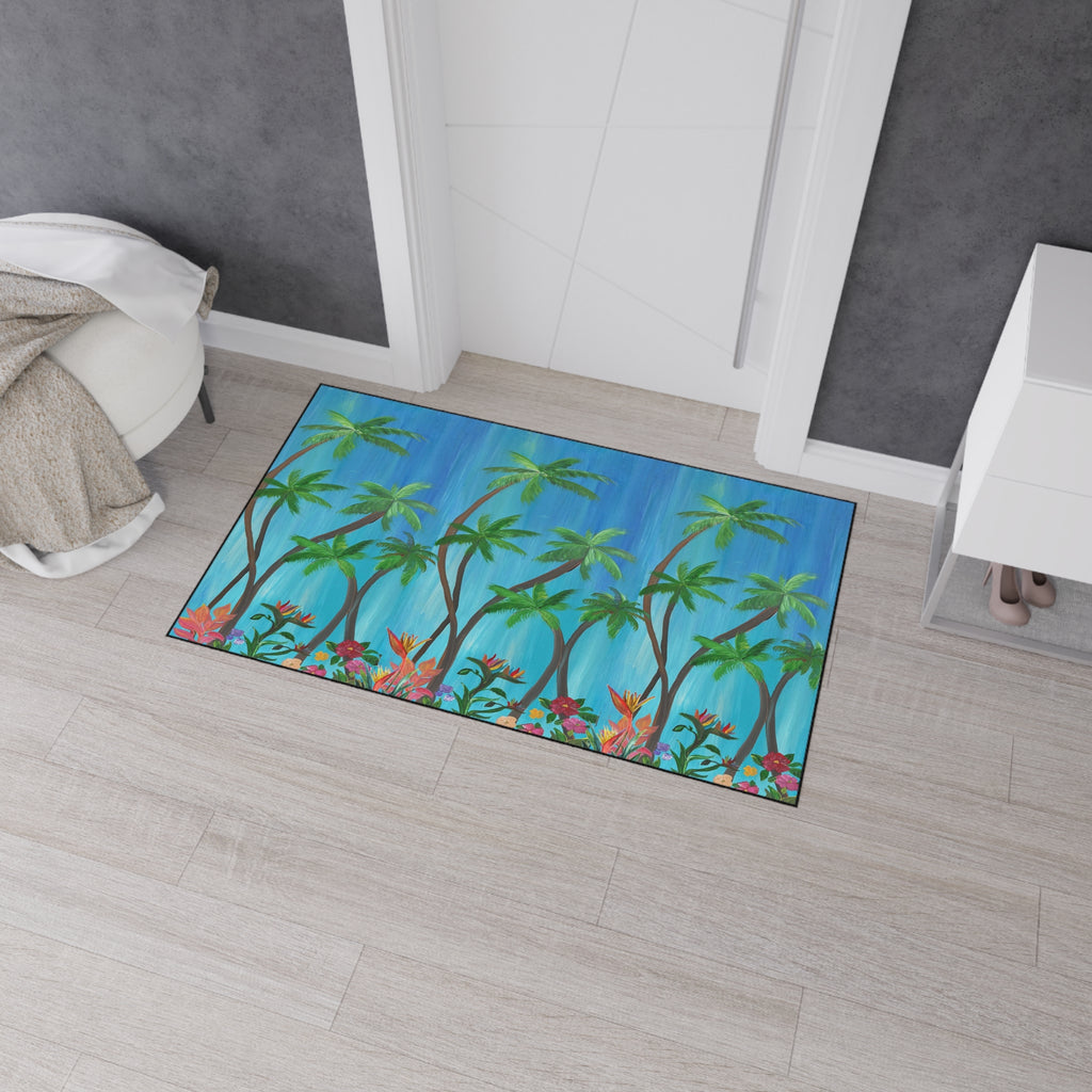 Tropical Palm Doormat — Heavy-Duty Outdoor Floor Mat
