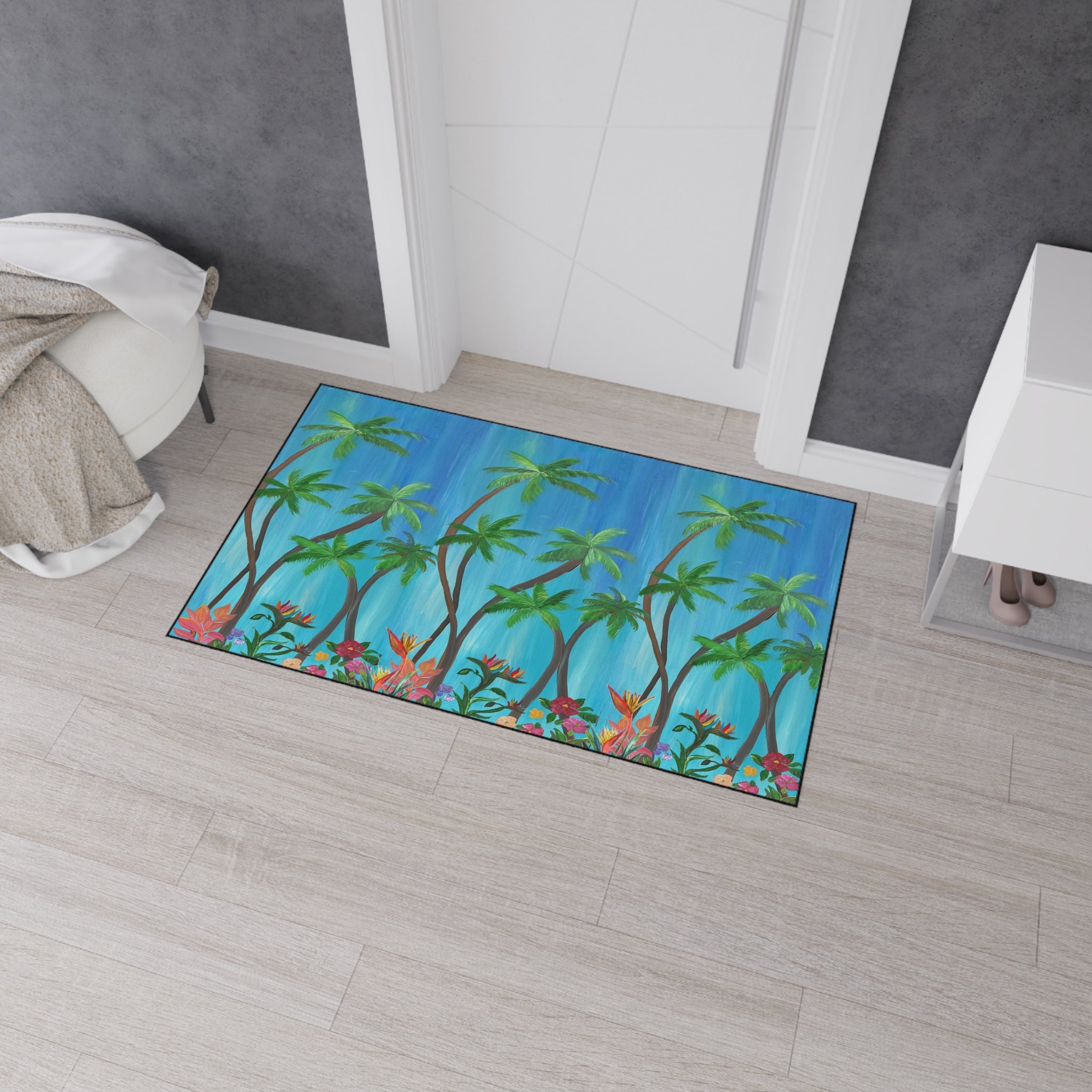 Tropical Palm Doormat — Heavy-Duty Outdoor Floor Mat