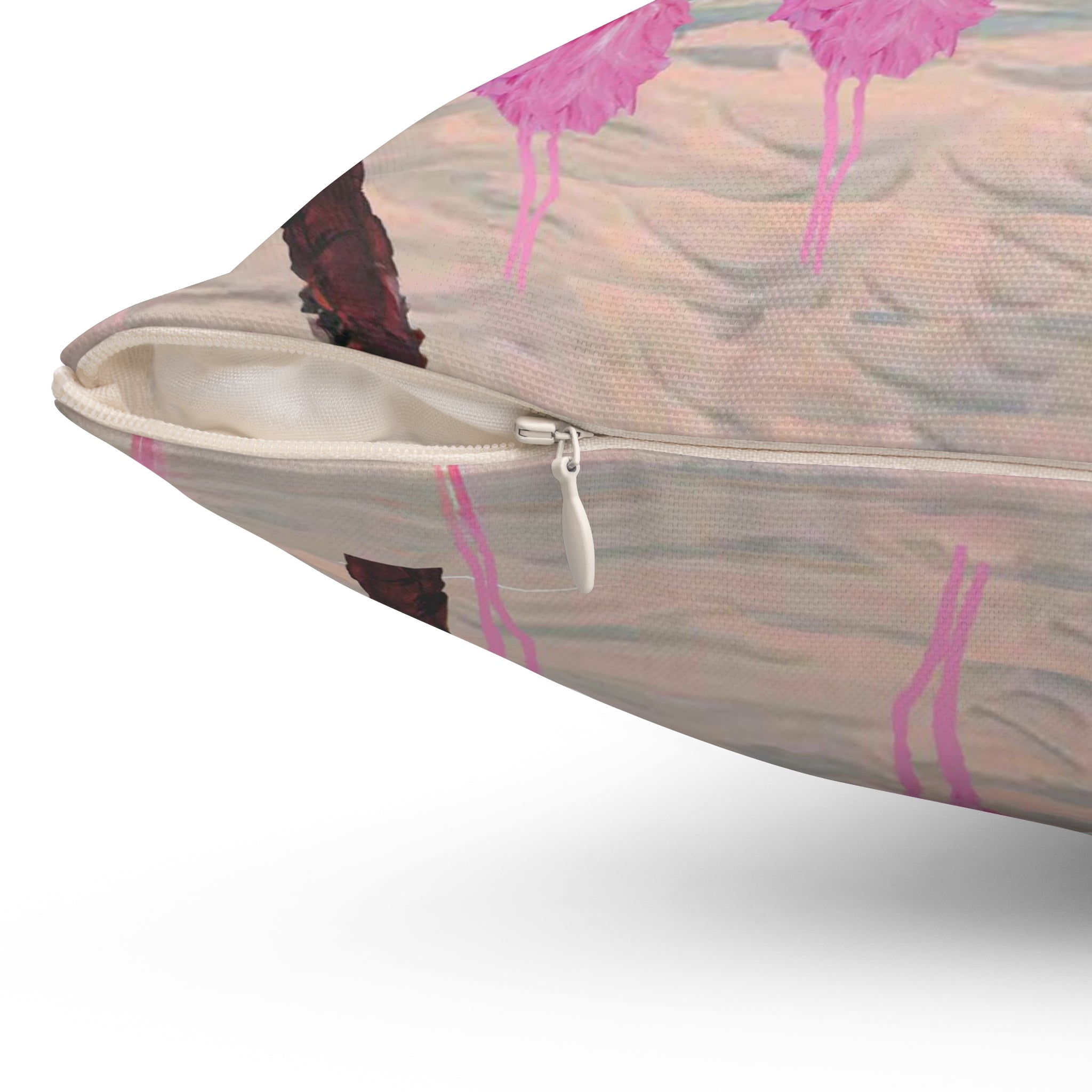 Tropical Flamingo Pillow - Pink Flamingo Beach Decorative Throw Pillow