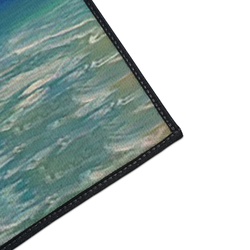 Coastal Sunset Floor Mat — Heavy-Duty Ocean Beach Entrance Rug