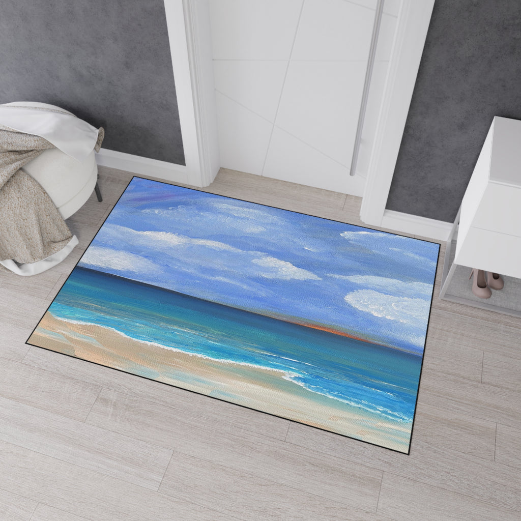 Coastal Calm Heavy-Duty Floor Mat — Ocean Beach Seascape Doormat