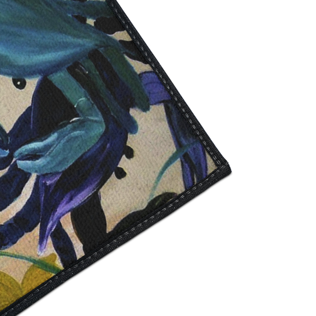 Crab Party Coastal Heavy-Duty Floor Mat — Colorful Crab Beach Doormat