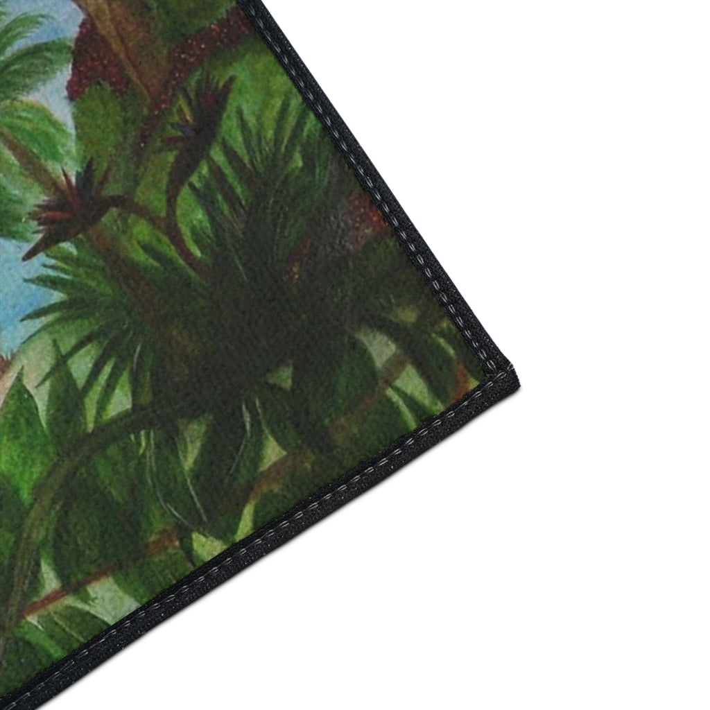 Tropical Palm Beach Floor Mat — Heavy Duty Non-Slip Entrance Rug