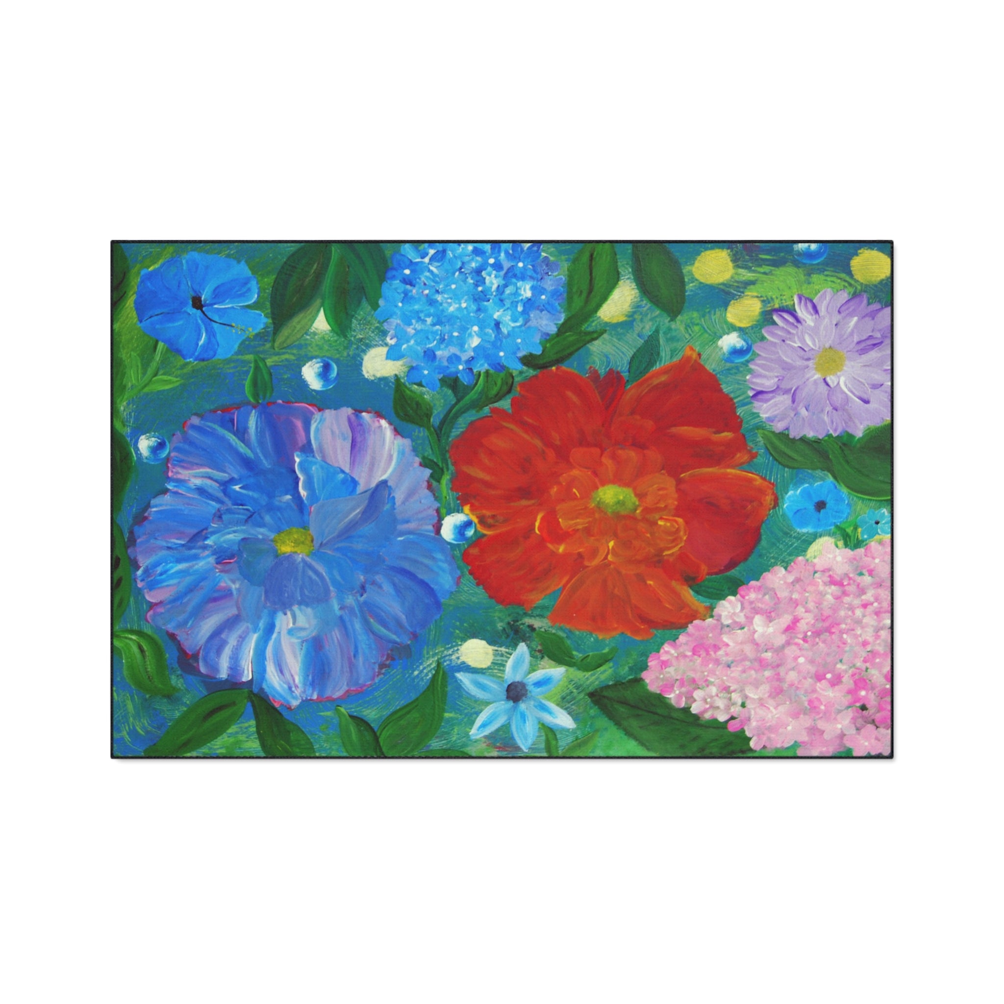 Floral Garden Heavy Duty Floor Mat — Bright Bloom Welcome Rug