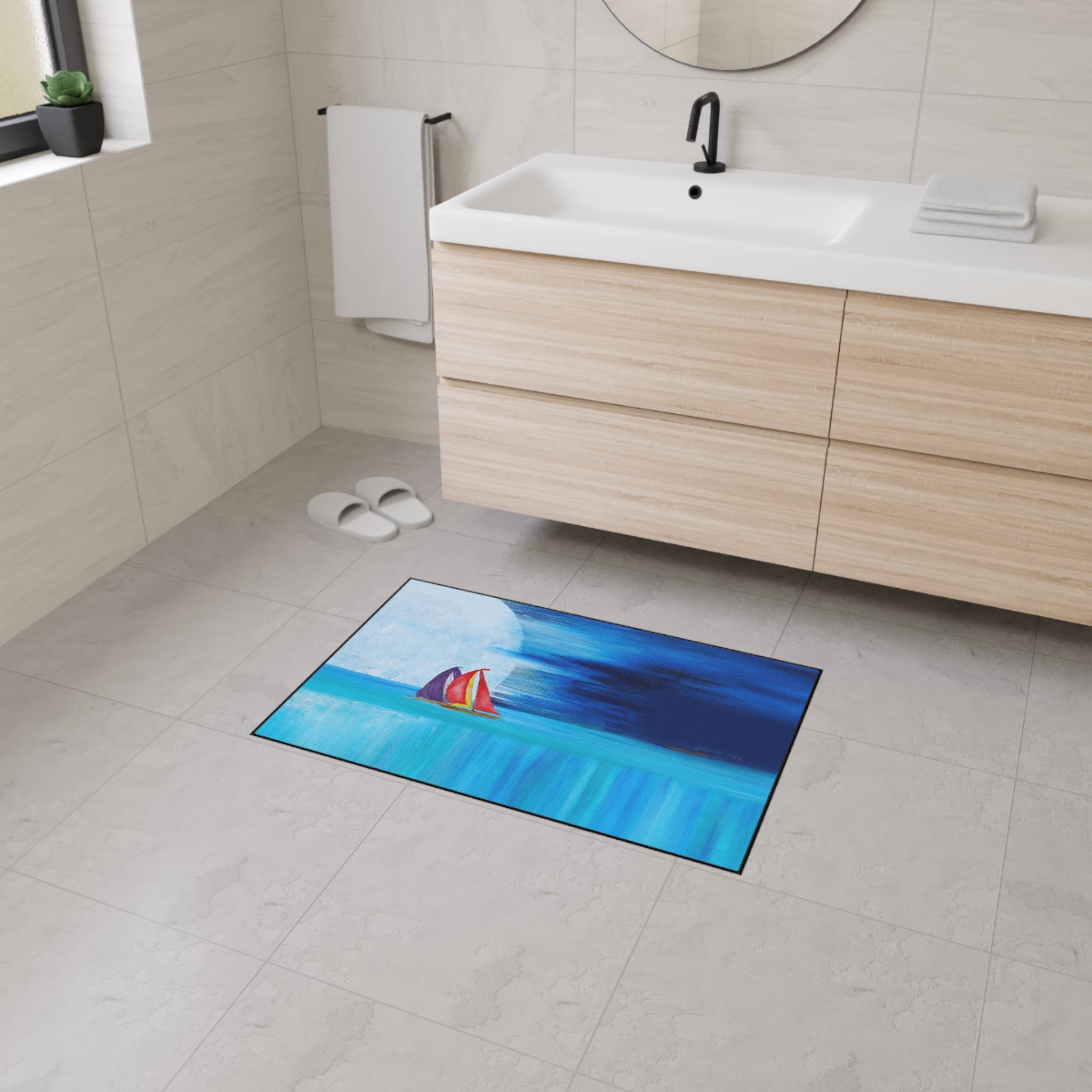 Sailboat Moonlight Heavy-Duty Floor Mat