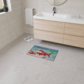 Christmas Fish Floor Mat — Merry Christmas Santa Hat Fish Holiday Door Mat