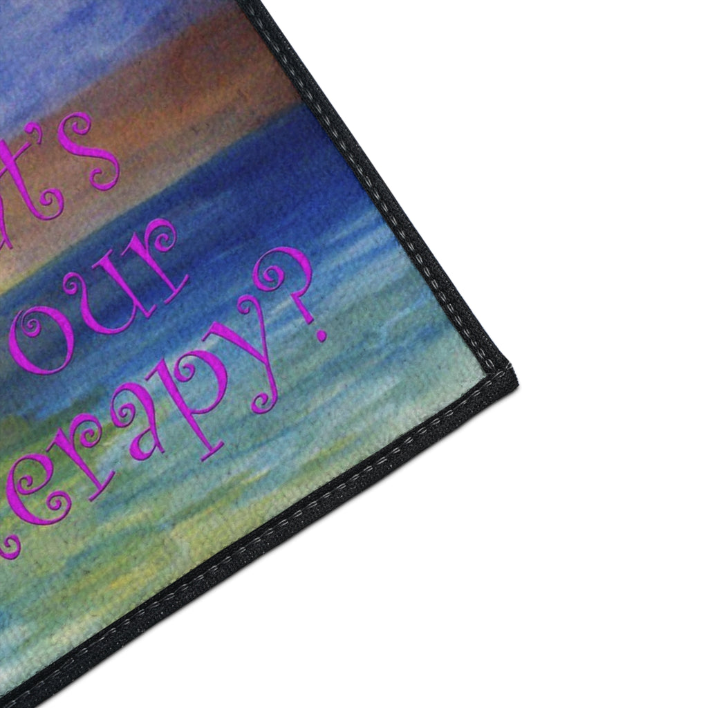 What's Your Therapy? Margarita Mermaid Floor Mat — Heavy Duty Beach Bar Welcome Mat
