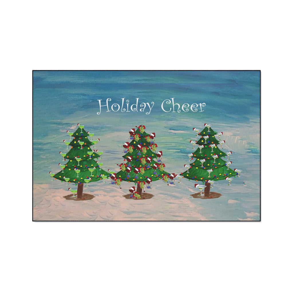 Holiday Cheer Floor Mat - Festive Christmas Trees Welcome Mat