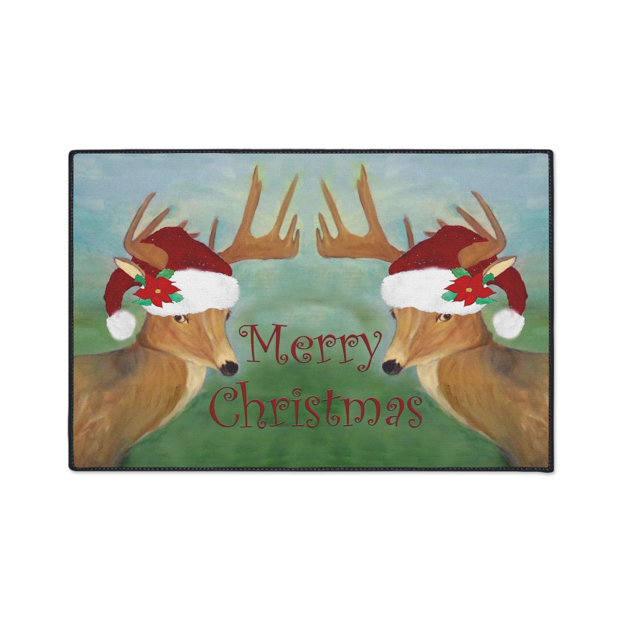 Christmas Deer Floor Mat — Merry Christmas Holiday Doormat