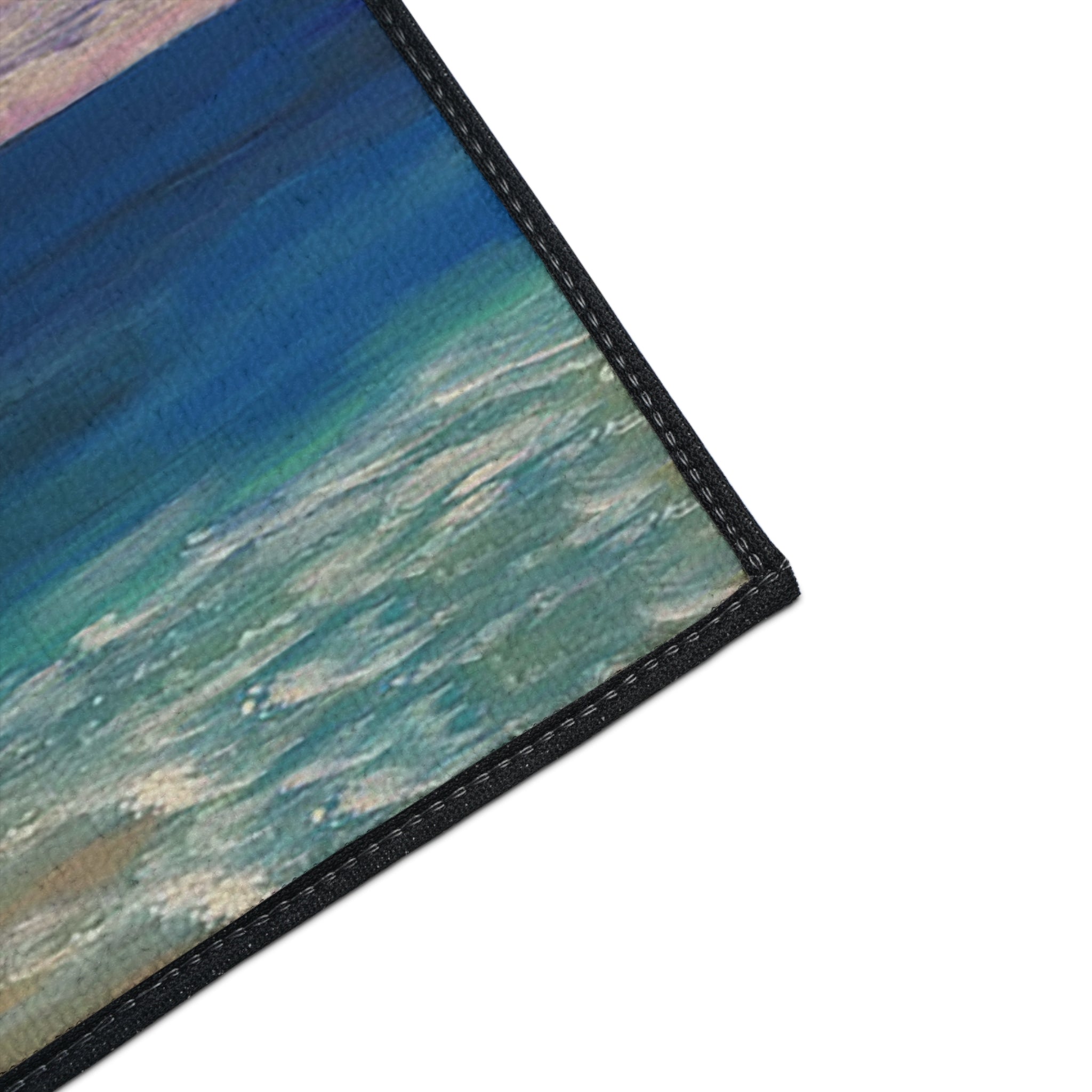 Coastal Sunset Floor Mat — Heavy-Duty Ocean Beach Entrance Rug
