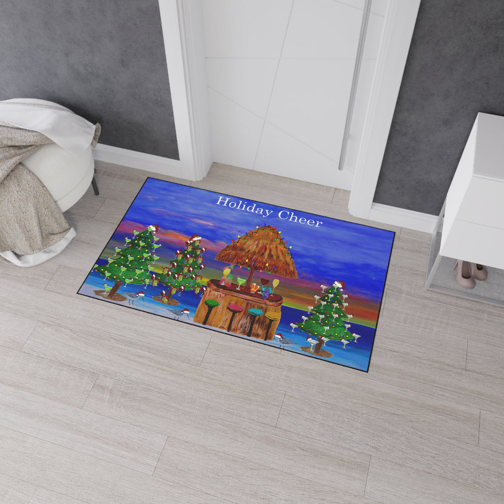 Holiday Cheer Heavy Duty Floor Mat — Tiki Bar Beach Christmas Doormat