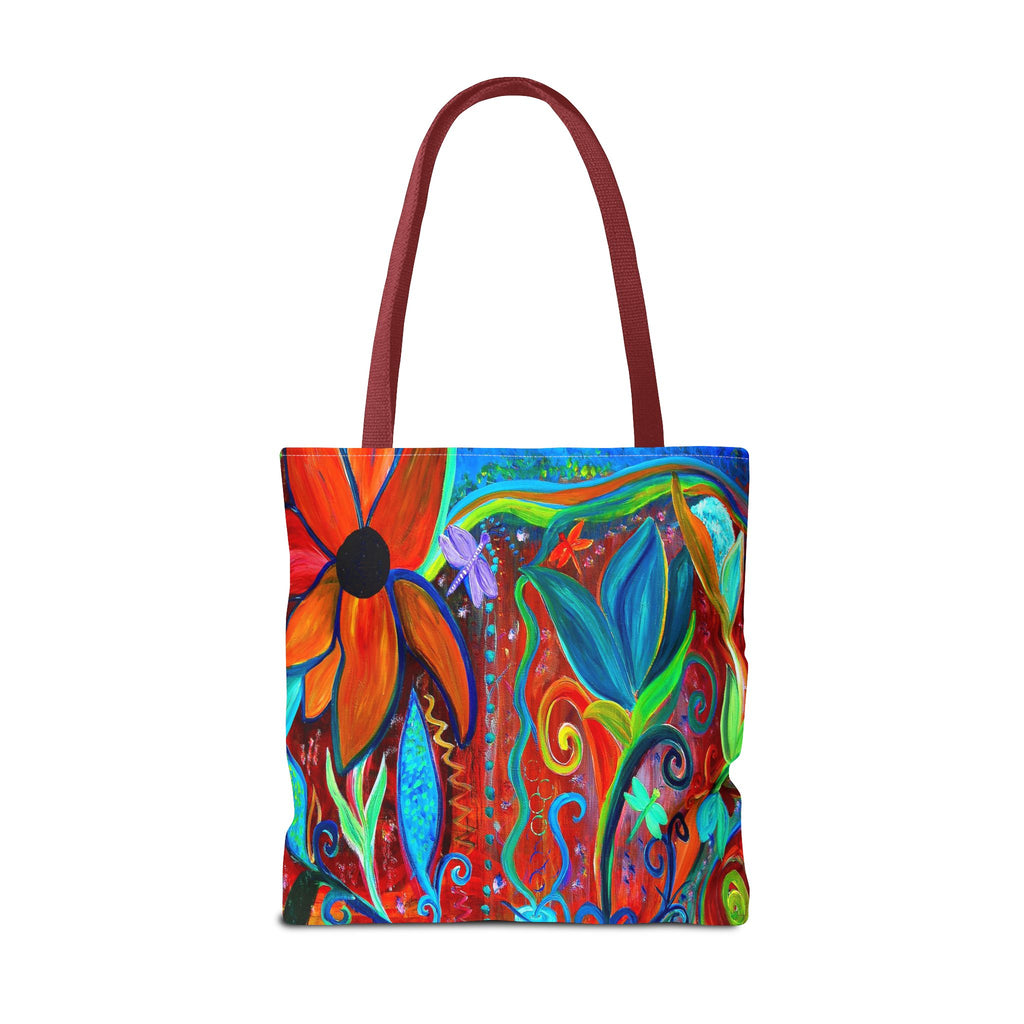 Floral Artsy Tote Bag — Vibrant Hand-Painted Garden Print All-Over-Print Tote