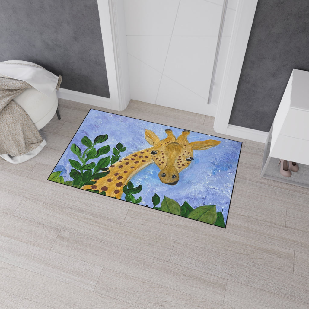 Giraffe Garden Heavy-Duty Floor Mat — Playful Safari Doormat for Kids’ Rooms & Entryways