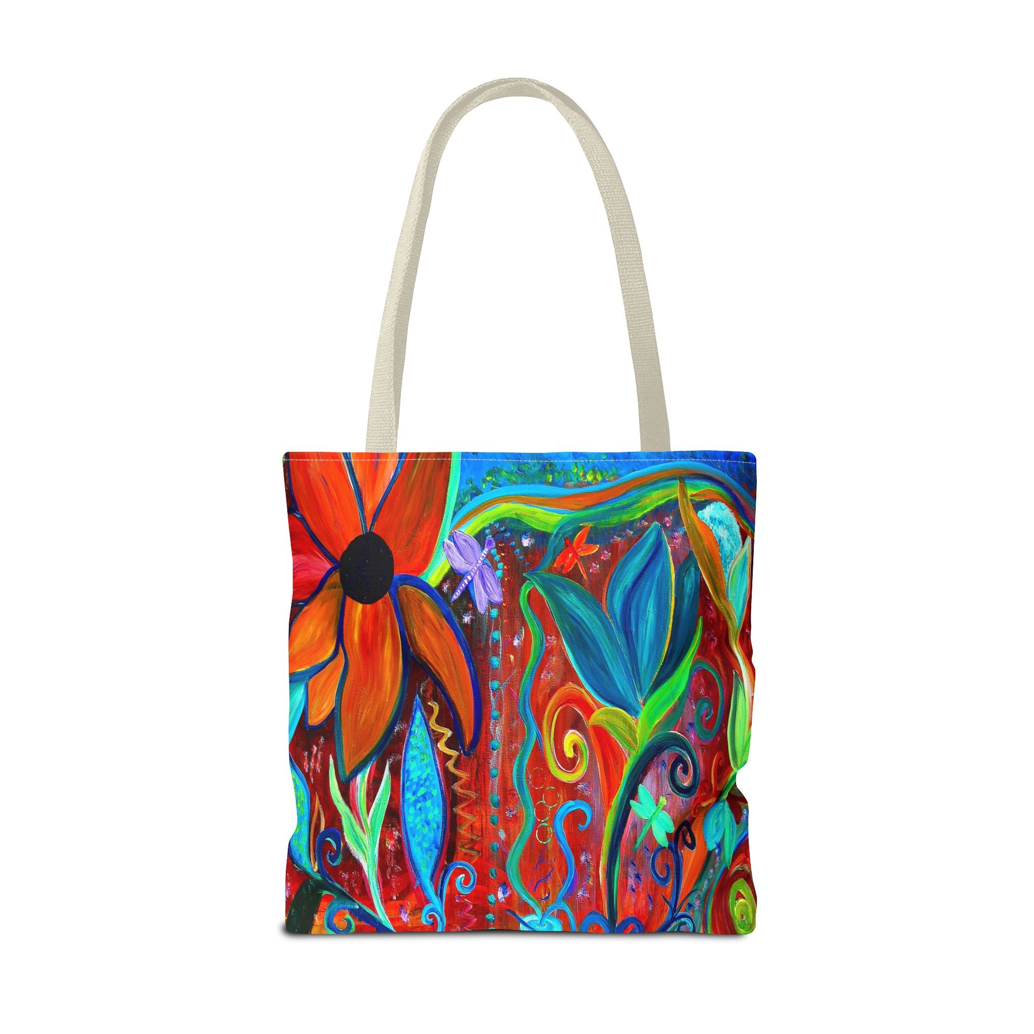 Floral Artsy Tote Bag — Vibrant Hand-Painted Garden Print All-Over-Print Tote