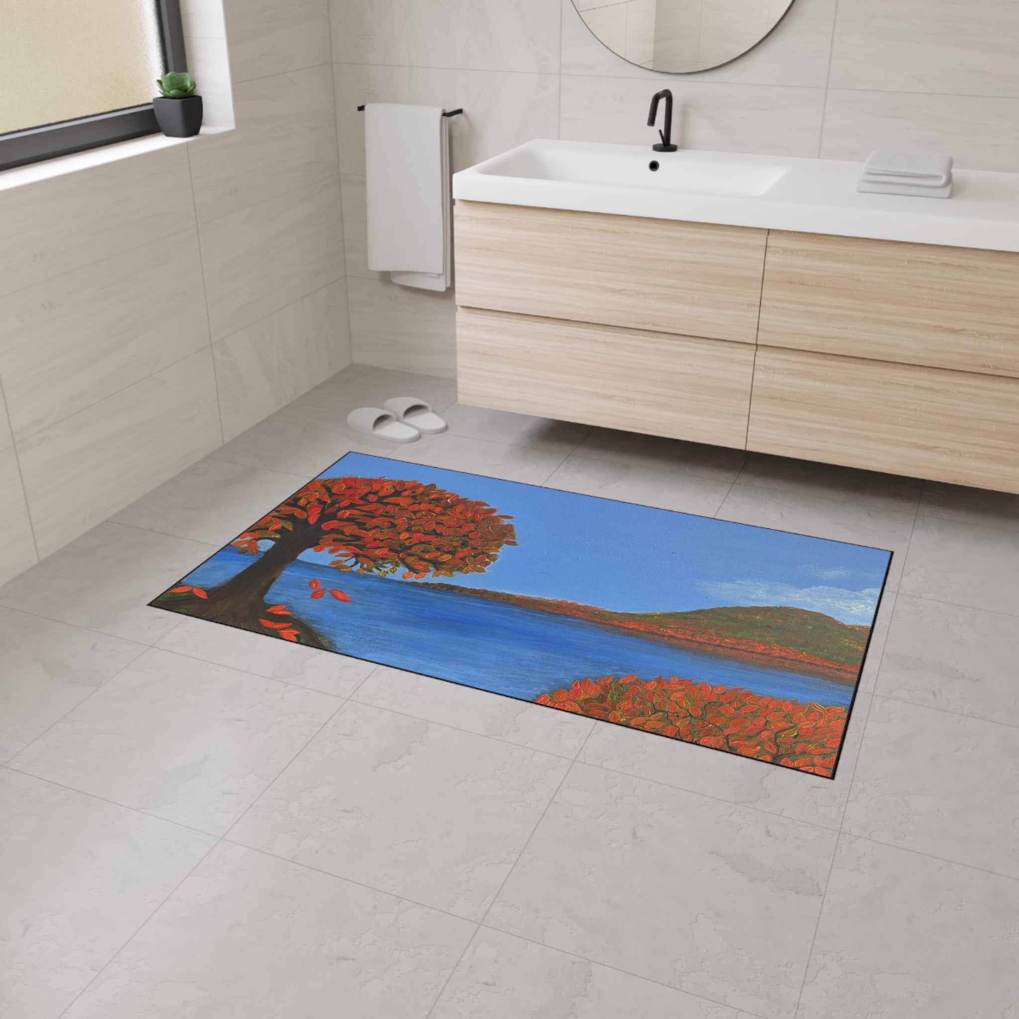 Autumn Lakeside Floor Mat — Heavy Duty Non-Slip Entrance Rug