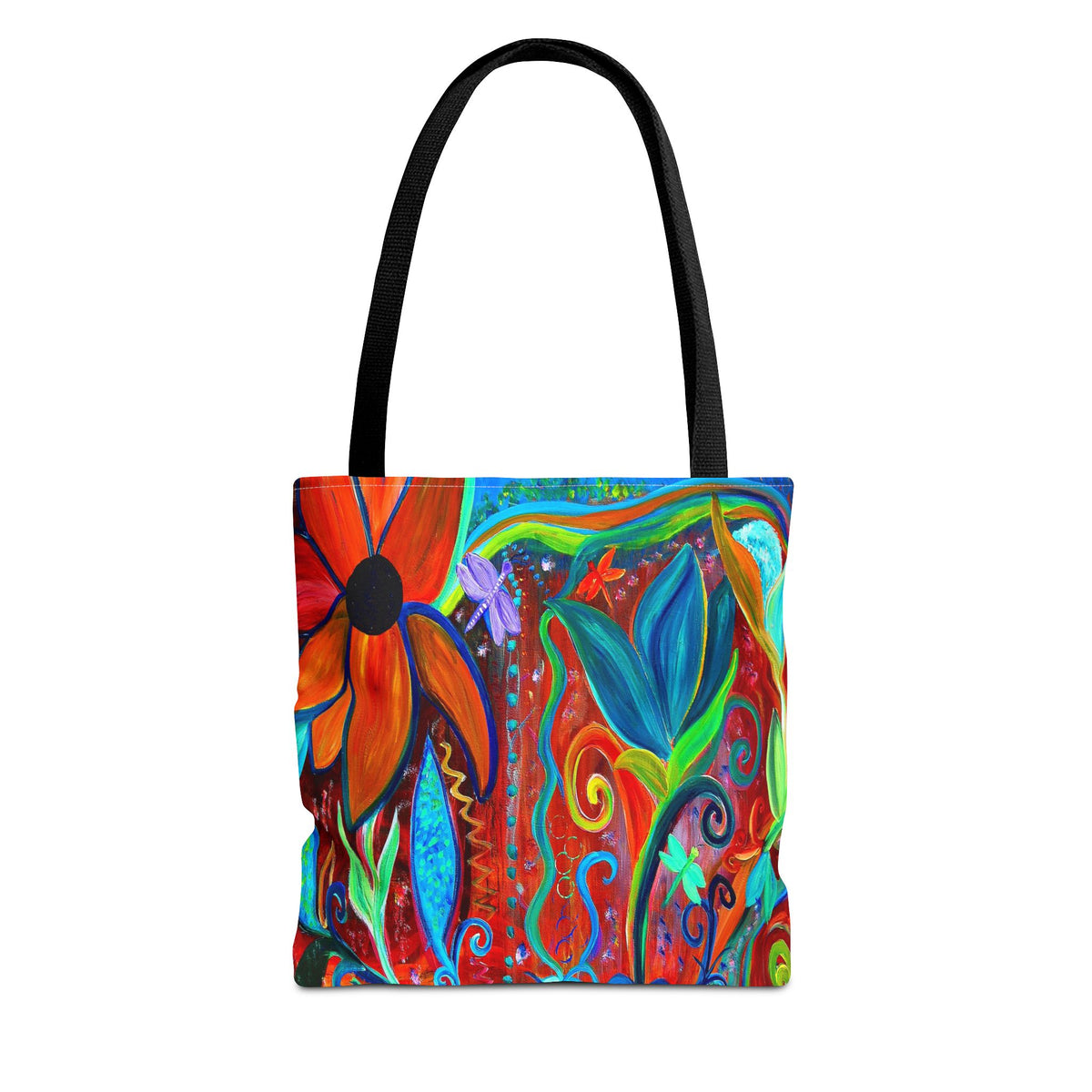 Floral Artsy Tote Bag — Vibrant Hand-Painted Garden Print All-Over-Print Tote