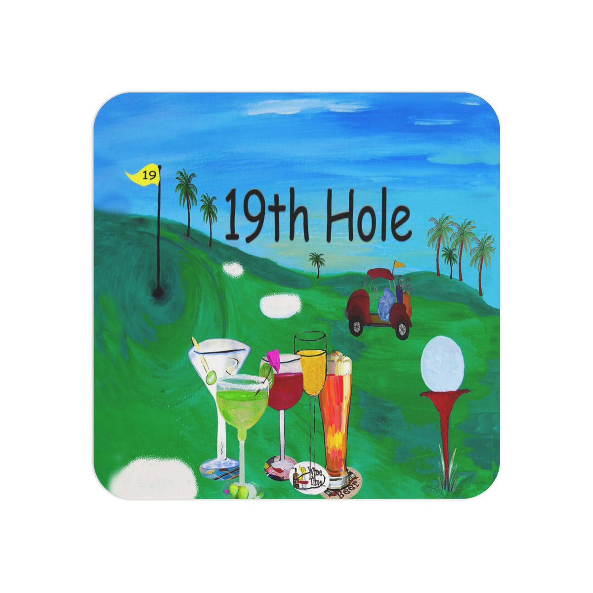Golf 19th hole drink Coasters (50, 100 pcs)