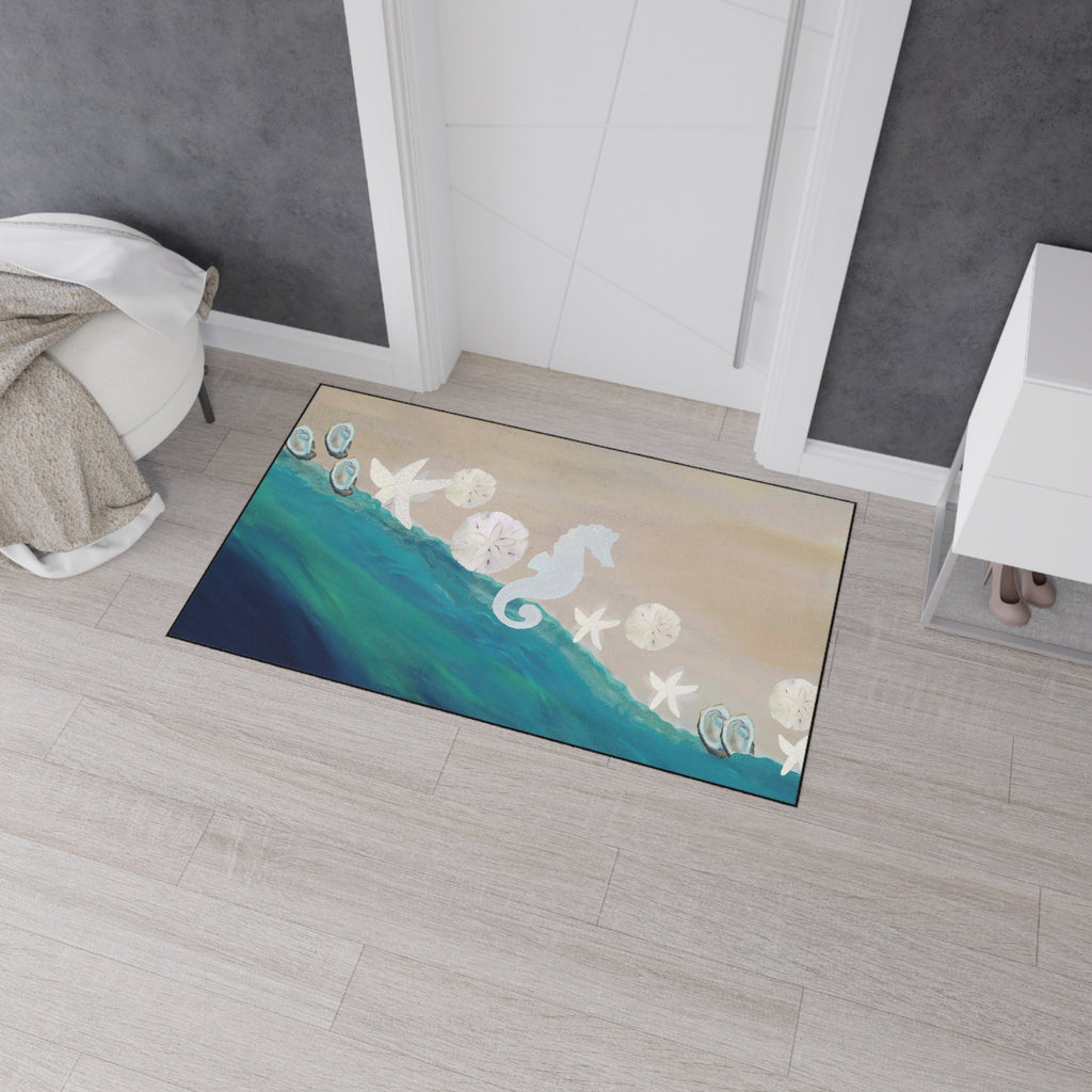Coastal Seahorse Heavy-Duty Floor Mat