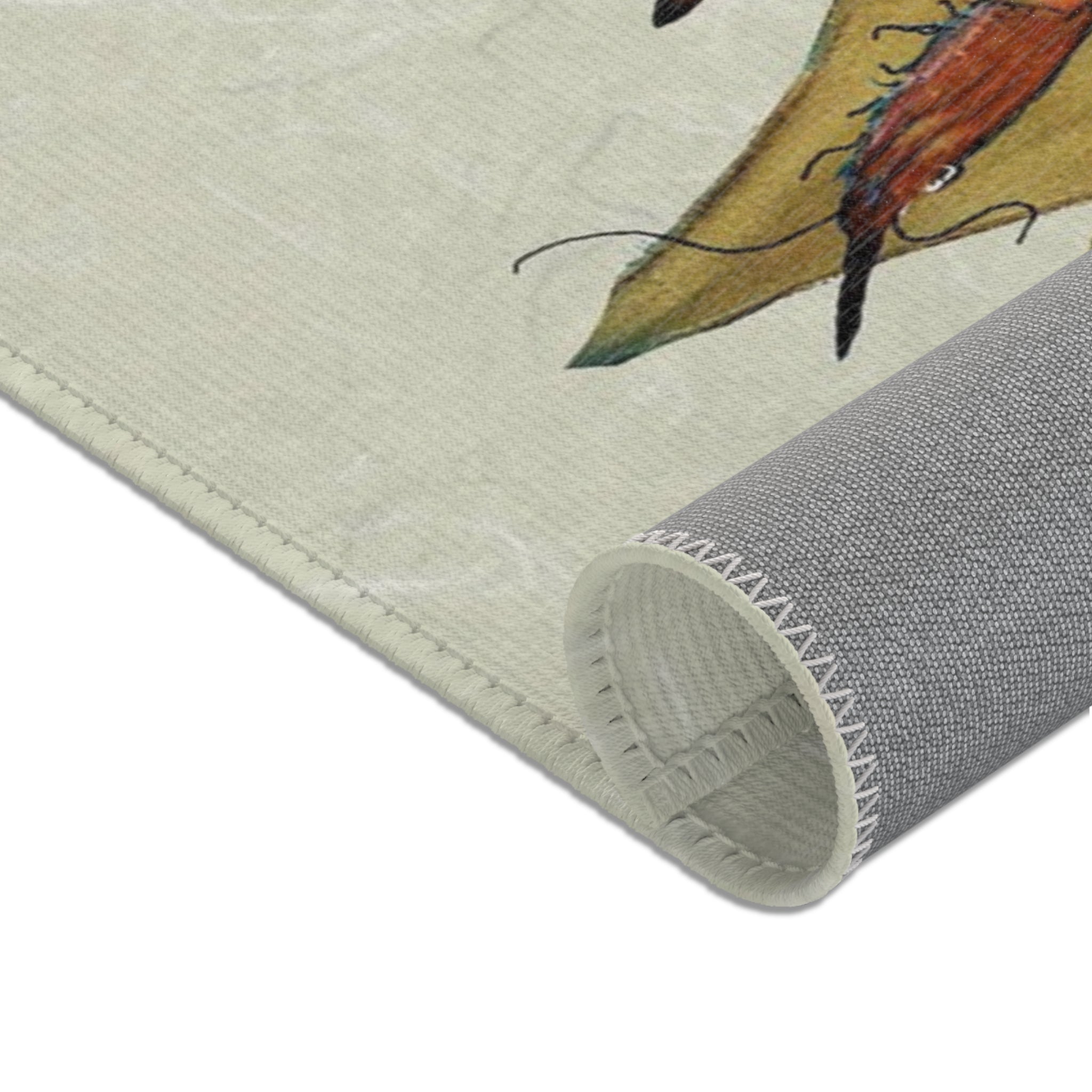 Cajun Fleur-de-Lis Area Rug — Gold with seafood Accents Mat