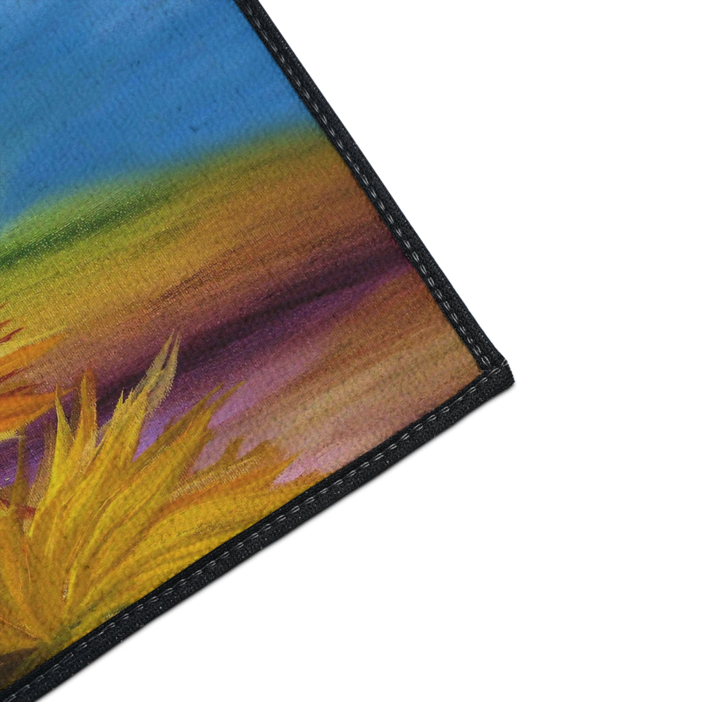 Sunflower Field Heavy-Duty Floor Mat — Vibrant Outdoor/Indoor Welcome Rug