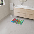 Floral Bloom Heavy Duty Floor Mat – Colorful Tropical Flowers Welcome Rug